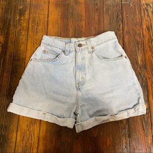 Levi’s high waist orange tab shorts 7